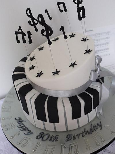 Piano 80th birthday cake - Cake by Scrummy Mummy's Cakes