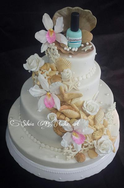 orchid and shells - Cake by silvia B.cake art