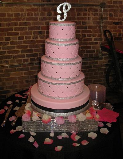 Pink & Bling Wedding Cake - Cake by DoobieAlexander
