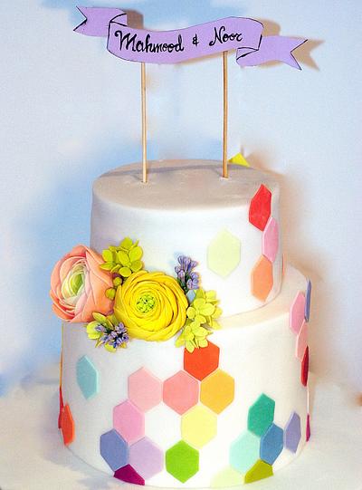 Geometrical and florals - Cake by Rabarbar_cakery