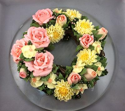 Floral Wreath  - Cake by Louis Ng
