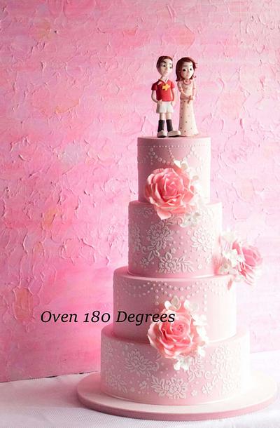 Pink wedding cake - Cake by Oven 180 Degrees