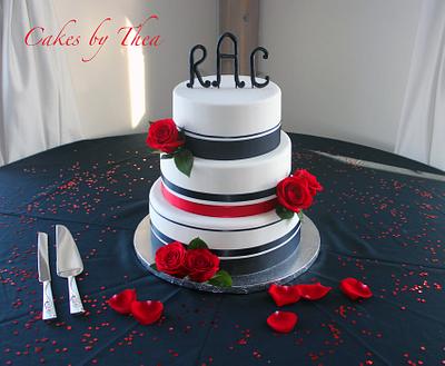 Black & red wedding  - Cake by Bakermama