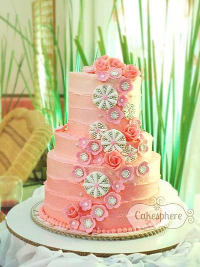 Pink Ombre Wedding Cake  - Cake by Cakesphere