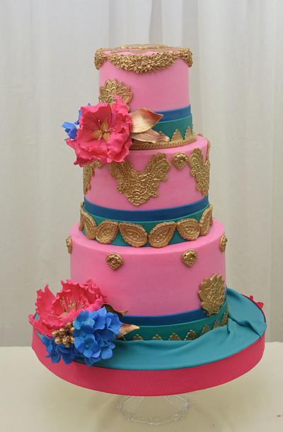 Bollywood Inspired Wedding Cake - Cake by Sugarpixy