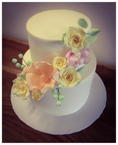 Pastel flower Cake  - Cake by Nicki Sharp