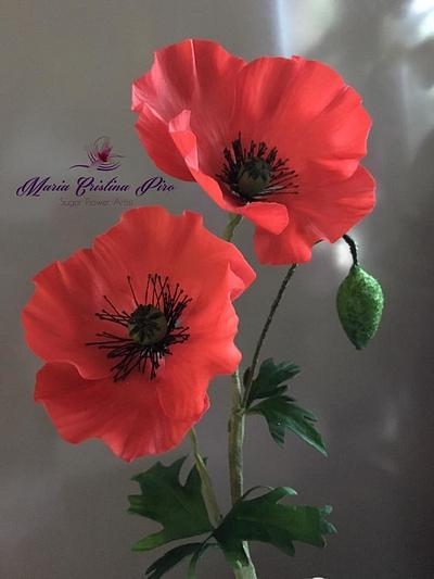Summer colors...Airbrushed poppies - Cake by Piro Maria Cristina
