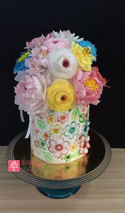 Wafer Paper cake decor  - Cake by D Sugar Artistry - cake art with Shabana