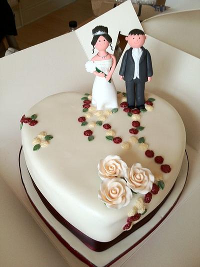 Single tier Heart wedding cake - Cake by Red Rock Bakery