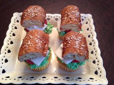 Lettuce, tomato and mozzarella cupcakes! - Cake by queenofthecupcakes