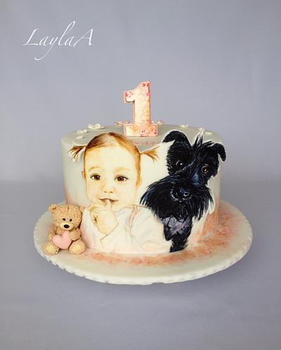 Hand painted little girl  - Cake by Layla A