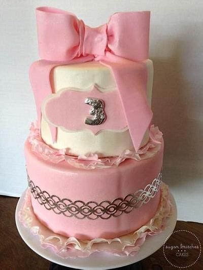Girly Pink Cake - Cake by SugarBritchesCakes