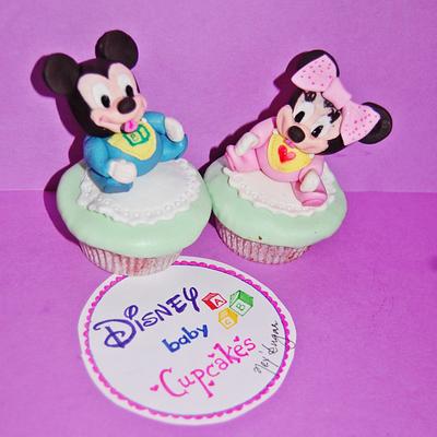 Baby Mickey and Minnie Mouse Cupcakes - Cake by Mihika
