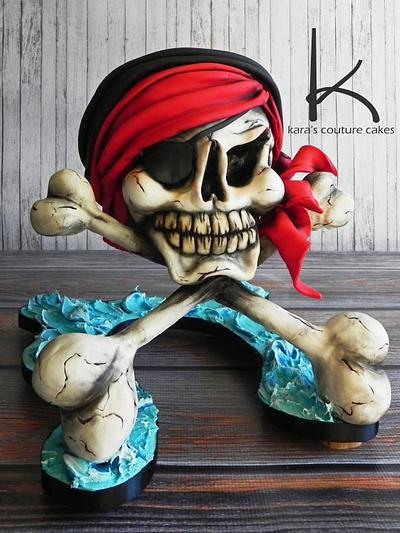 3D Swashbuckling Skull and Crossbones - Cake by Kara's Couture Cakes