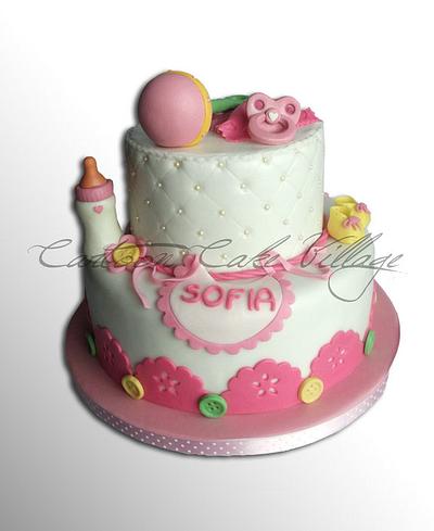 baby shower for girls - Cake by Eliana Cardone - Cartoon Cake Village