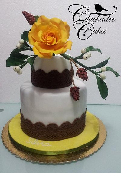 Yellow rose cake - Cake by Chickadee Cakes - Sara