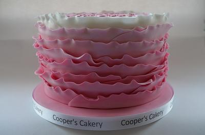 Pink Ombre Ruffles - Cake by Rebecca Cooper