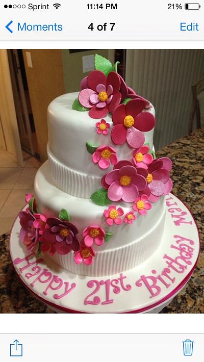 Pink flowers - Cake by Nericakes