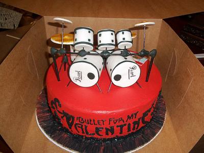 Bullet for my Valentine drum set cake - Cake by Jackie