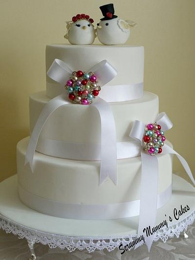 Libby Lovebirds 3 Tier Wedding Cake - Cake by Scrummy Mummy's Cakes