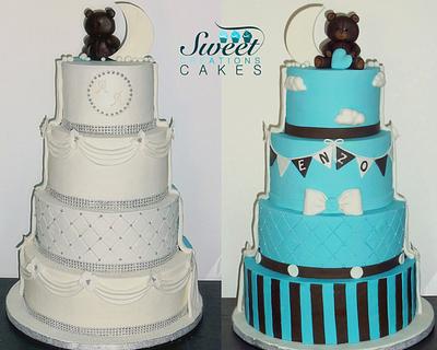 Half and half wedding and christening cake - Cake by Sweet Creations Cakes