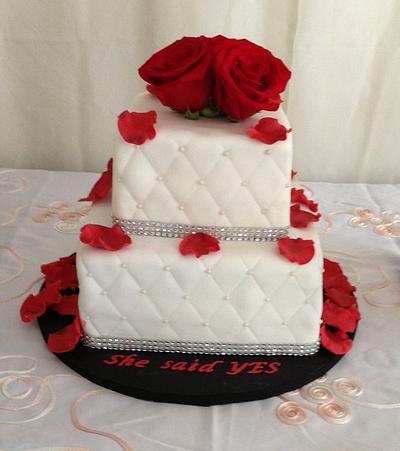 She said YES! Engagement cake - Cake by Caroline Diaz 