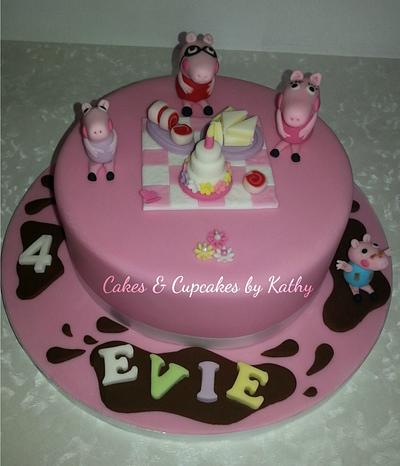 Peppa picnic/muddy puddle - Cake by Kathy 