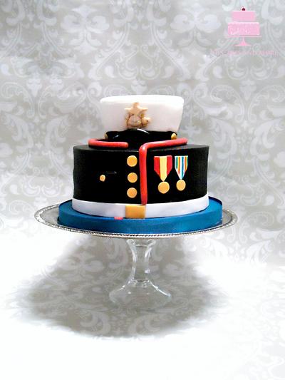 US Marine Corps Dress Blue  - Cake by YB Cakes and More