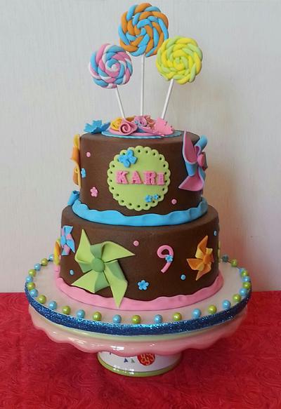 Pinwheels and Lollipops - Cake by jan14grands