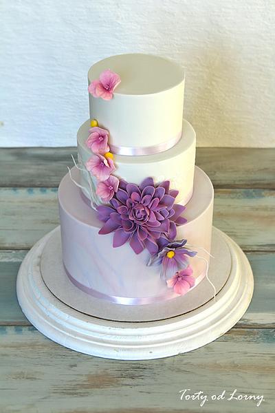 Purple Flower - Cake by Lorna