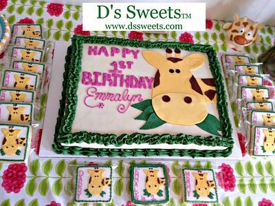 Giraffe Cake and Cookies - Cake by Dawn