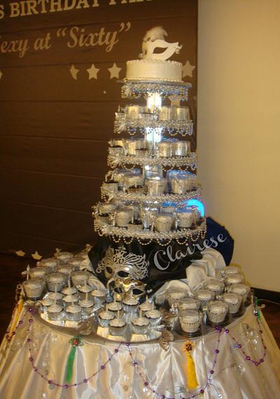 Mardigras themed 5 tier cupcake tower - Cake by AnnCriezl