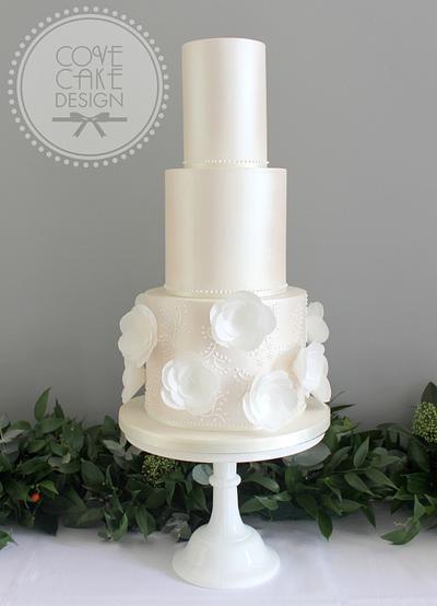 Elegantly lustred wedding cake - Cake by Cove Cake Design