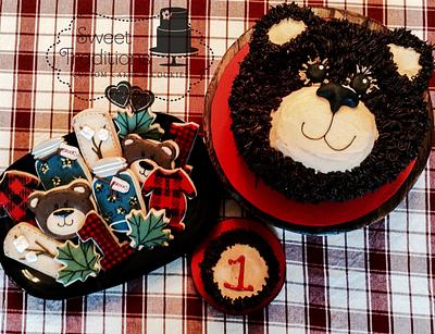 Lumberjack/camping first birthday - Cake by Sweet Traditions