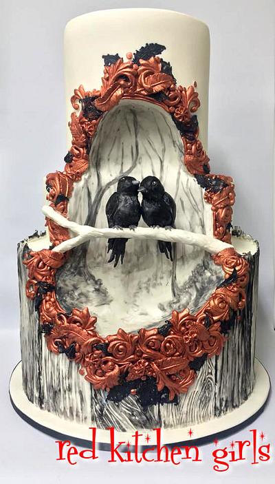 Black Bird Wedding - Cake by Zoe Byres