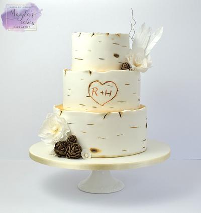 Birch bark wedding cake - Cake by Magda's Cakes (Magda Pietkiewicz)