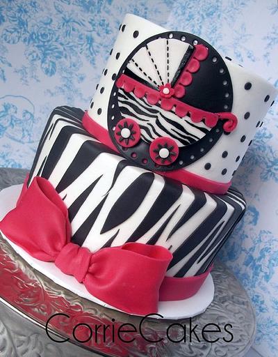 Zebra/Hot Pink baby shower - Cake by Corrie