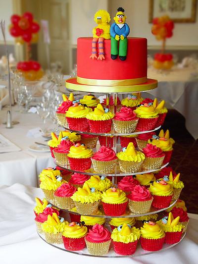 Bert and Big Bird Wedding cupcake Tower - Cake by Vanilla Iced 