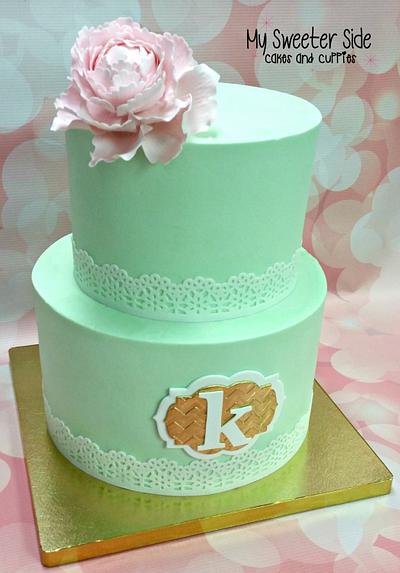 Mint and Gold - Cake by Pam from My Sweeter Side