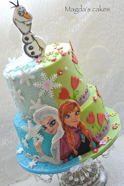 Elsa and Anna - Winter and Spring - Cake by Magda's cakes