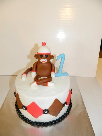 Sock Monkey Smash Cake - Cake by sweetivys