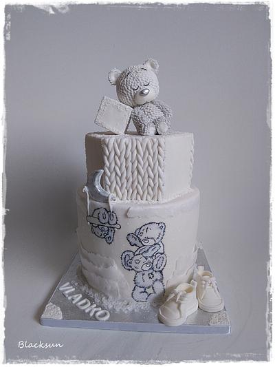 Tatty teddy in white - Cake by Zuzana Kmecova