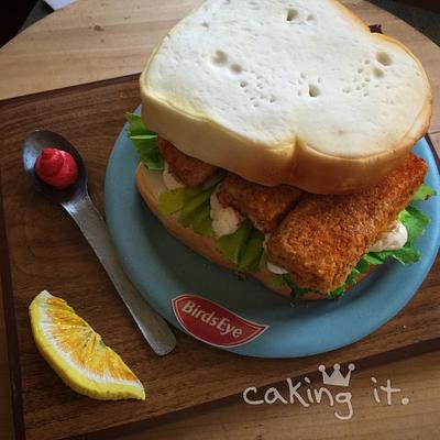 Fish Finger Sandwich Cake - Cake by Caking it.