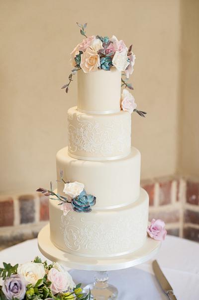 Modern country garden wedding cake - Cake by Mrs Robinson's Cakes