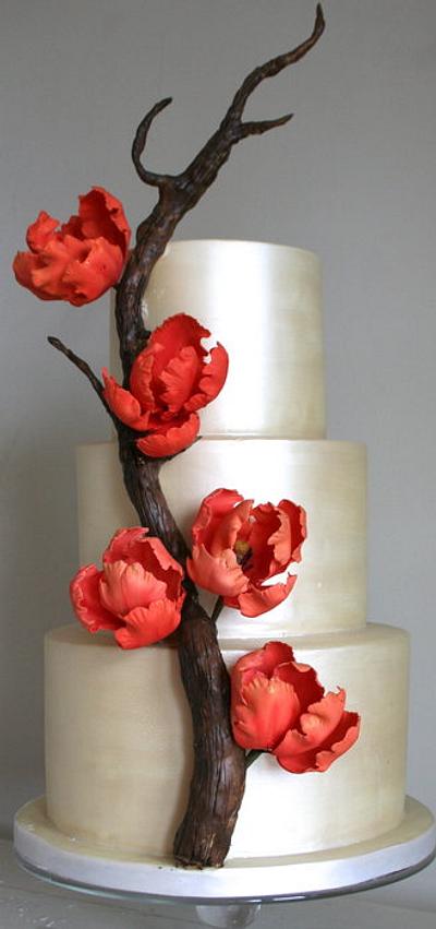 Orange Parrot Tulip Cake - Cake by Sada Ray