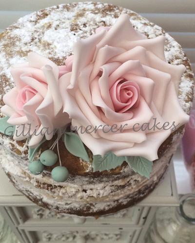 Naked carrot cake with sugar flowers - Cake by Gillian mercer cakes 