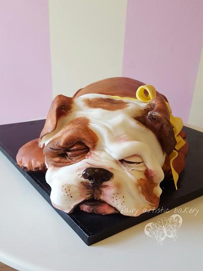 Vincent the bulldog  - Cake by Helen at fairy artistic 