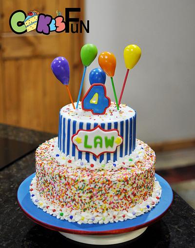 Sprinkles and balloons - Cake by Cakes For Fun