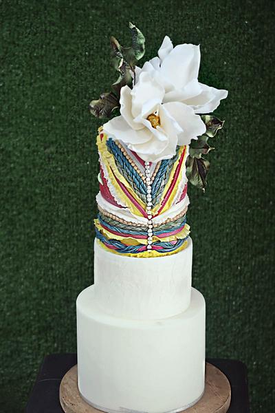 Magnolia XL and Folk Fabric - Philippines - Cake by Jackie Florendo