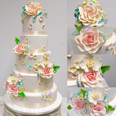 Garden Theme Wedding Cake - Cake by faithy